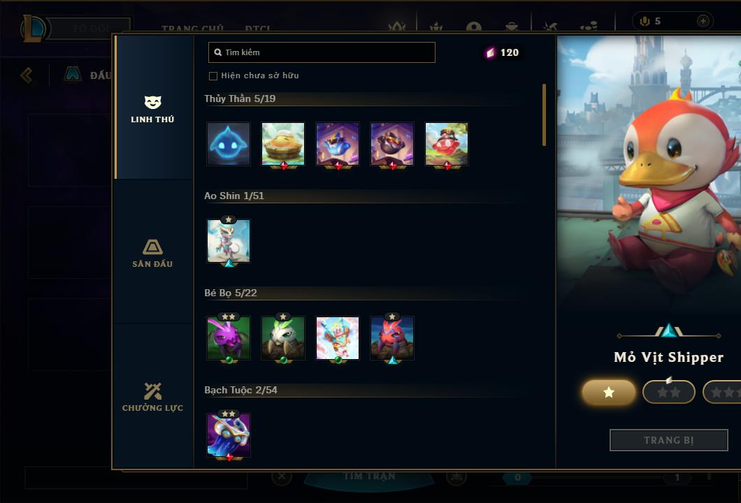 Acc Liên Minh Huyền Thoại/Đấu Trường Chân lý mã số 6459