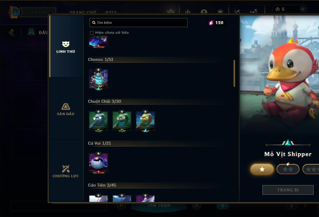 Acc Liên Minh Huyền Thoại/Đấu Trường Chân lý mã số 6459