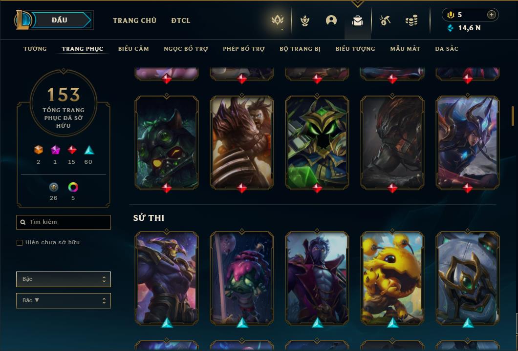 Acc Liên Minh Huyền Thoại/Đấu Trường Chân lý mã số 6459