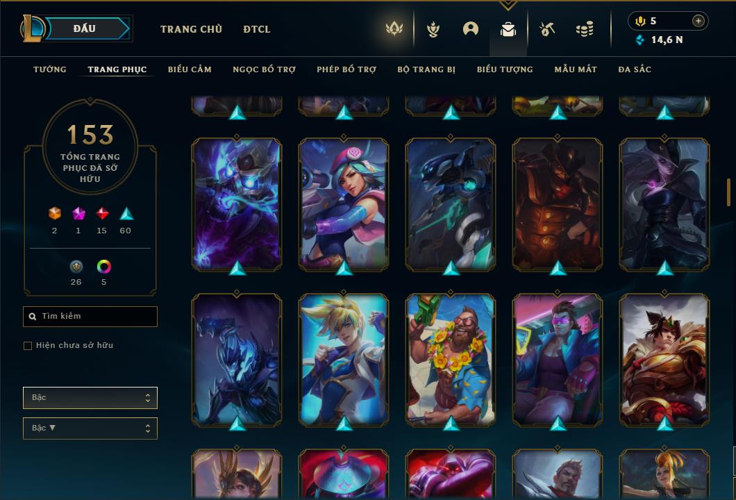 Acc Liên Minh Huyền Thoại/Đấu Trường Chân lý mã số 6459