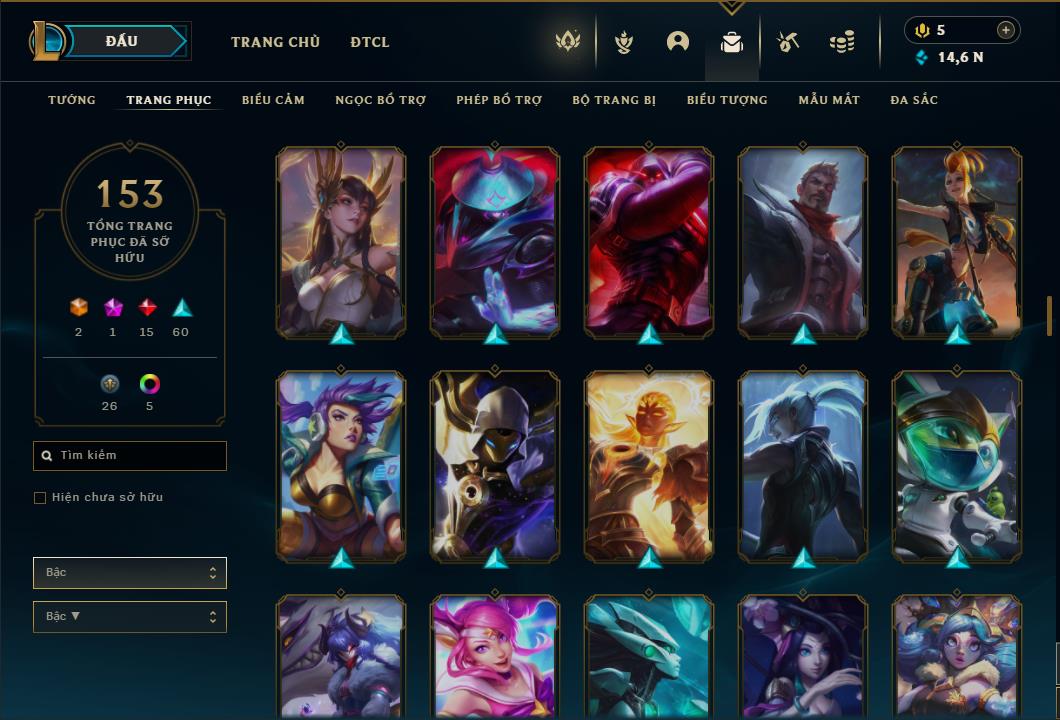 Acc Liên Minh Huyền Thoại/Đấu Trường Chân lý mã số 6459