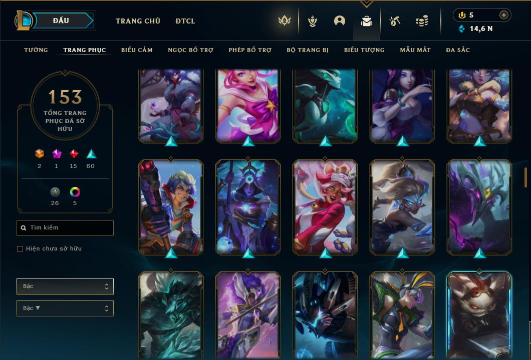 Acc Liên Minh Huyền Thoại/Đấu Trường Chân lý mã số 6459