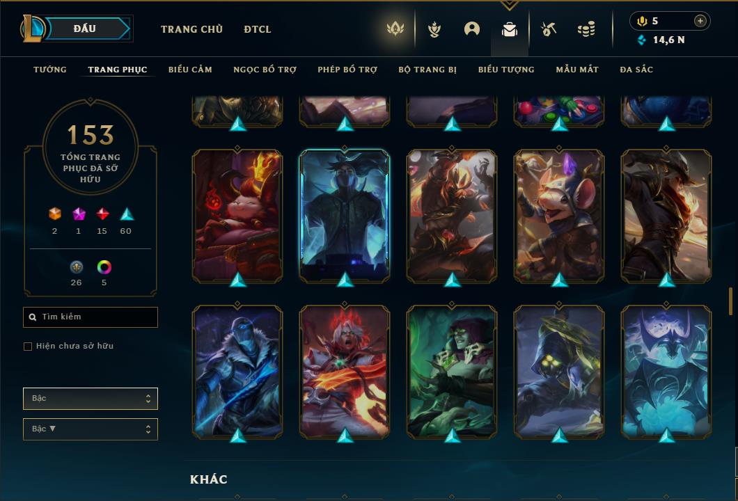 Acc Liên Minh Huyền Thoại/Đấu Trường Chân lý mã số 6459