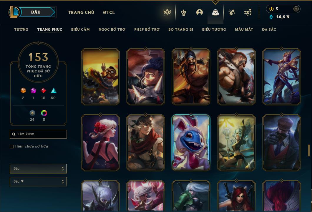 Acc Liên Minh Huyền Thoại/Đấu Trường Chân lý mã số 6459