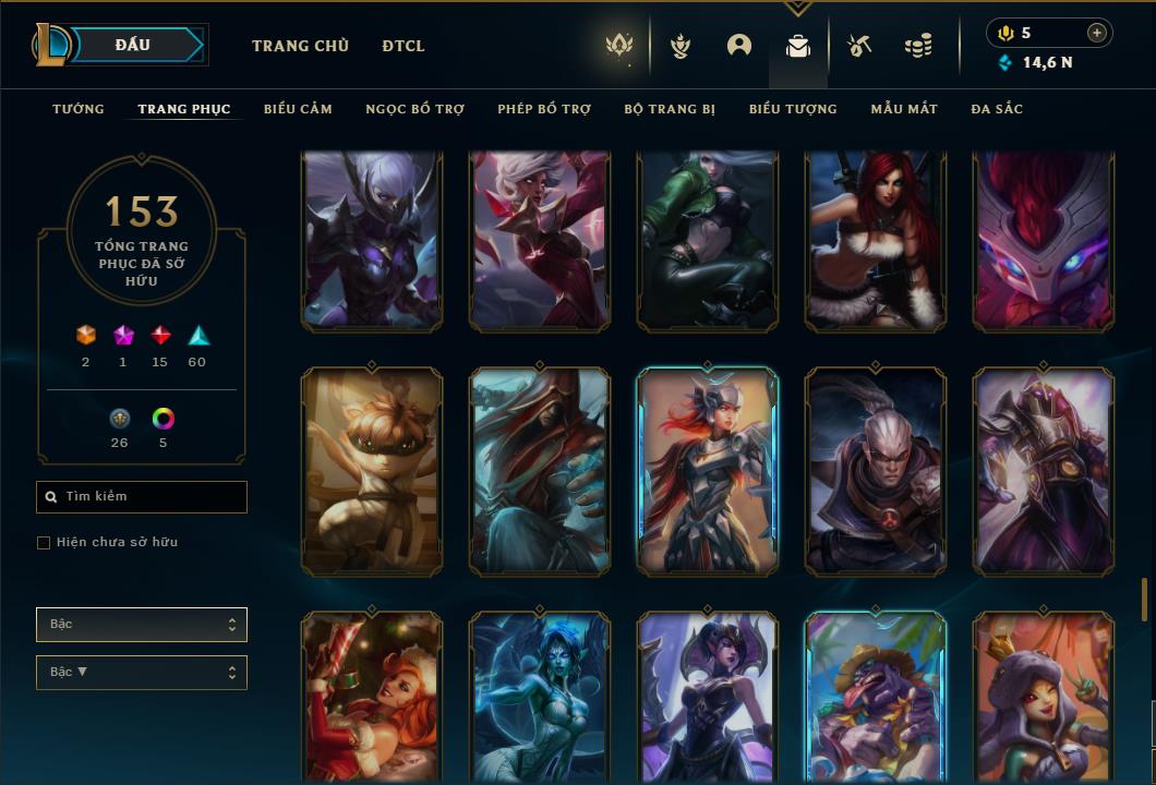 Acc Liên Minh Huyền Thoại/Đấu Trường Chân lý mã số 6459