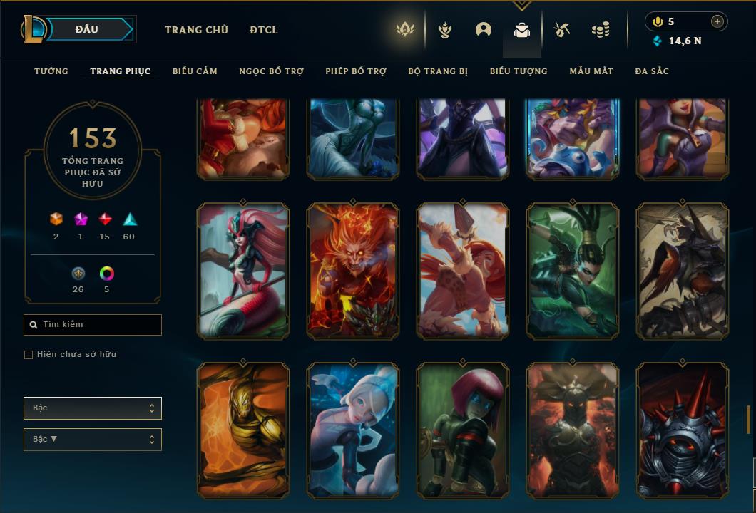 Acc Liên Minh Huyền Thoại/Đấu Trường Chân lý mã số 6459