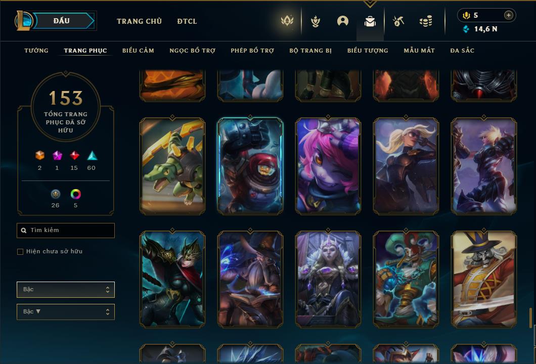 Acc Liên Minh Huyền Thoại/Đấu Trường Chân lý mã số 6459