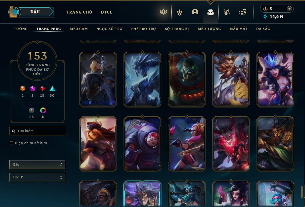 Acc Liên Minh Huyền Thoại/Đấu Trường Chân lý mã số 6459