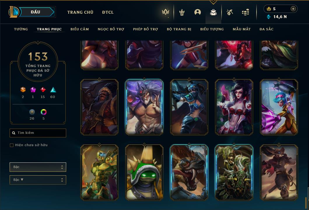 Acc Liên Minh Huyền Thoại/Đấu Trường Chân lý mã số 6459