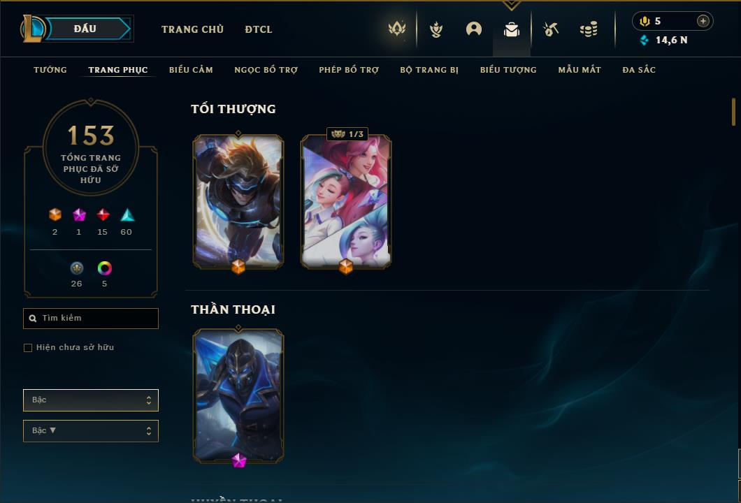 Acc Liên Minh Huyền Thoại/Đấu Trường Chân lý mã số 6459