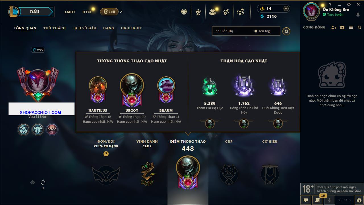 Acc Liên Minh Huyền Thoại/Đấu Trường Chân lý mã số 6467