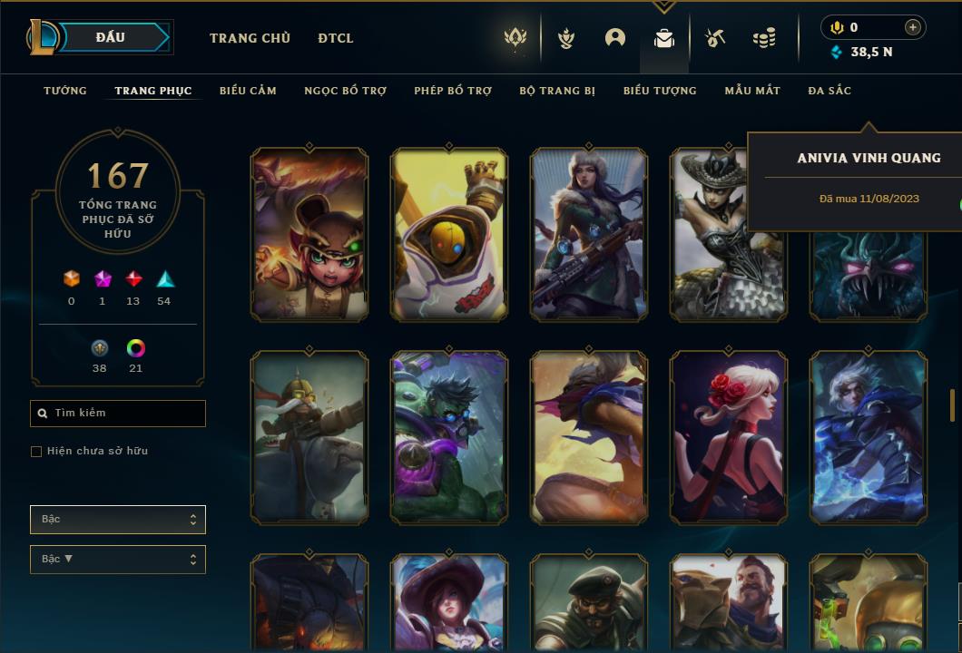 Acc Liên Minh Huyền Thoại/Đấu Trường Chân lý mã số 6469