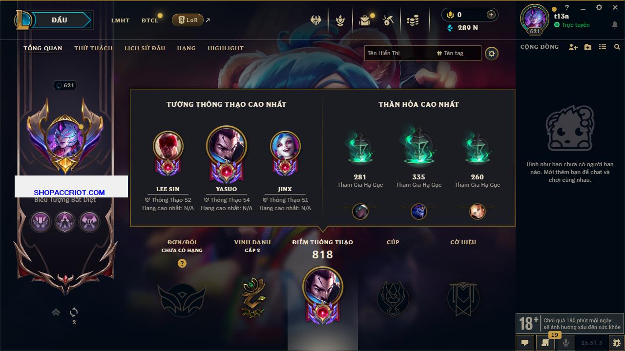 Acc Liên Minh Huyền Thoại/Đấu Trường Chân lý mã số 6470