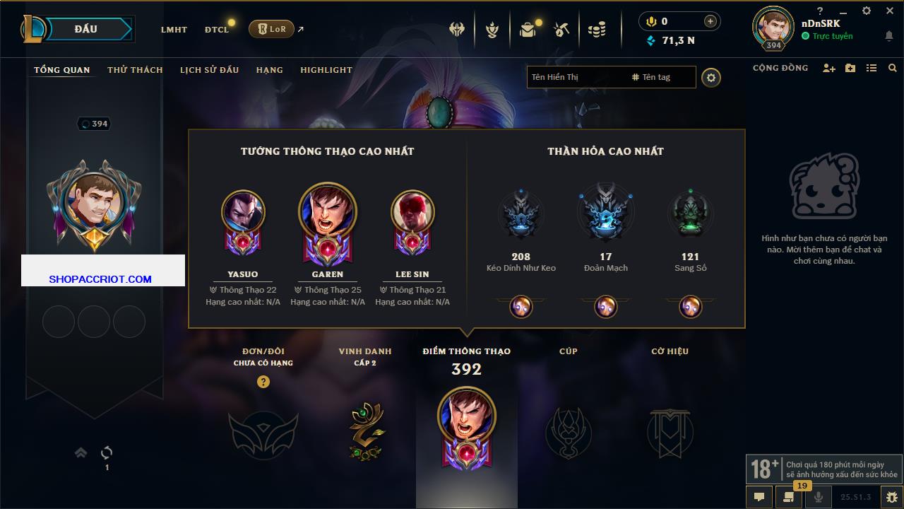 Acc Liên Minh Huyền Thoại/Đấu Trường Chân lý mã số 6472