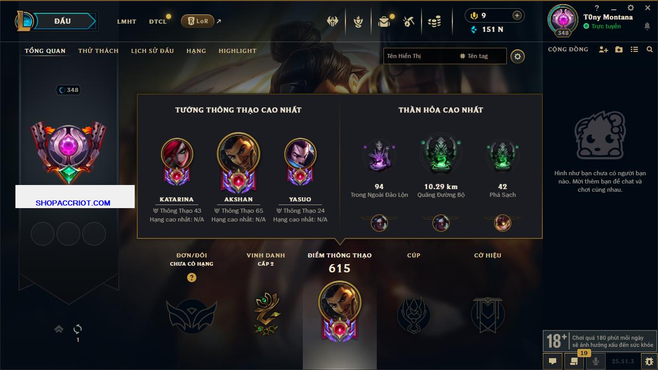 Acc Liên Minh Huyền Thoại/Đấu Trường Chân lý mã số 6478