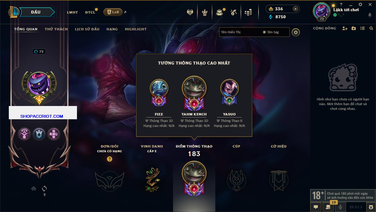 Acc Liên Minh Huyền Thoại/Đấu Trường Chân lý mã số 6480