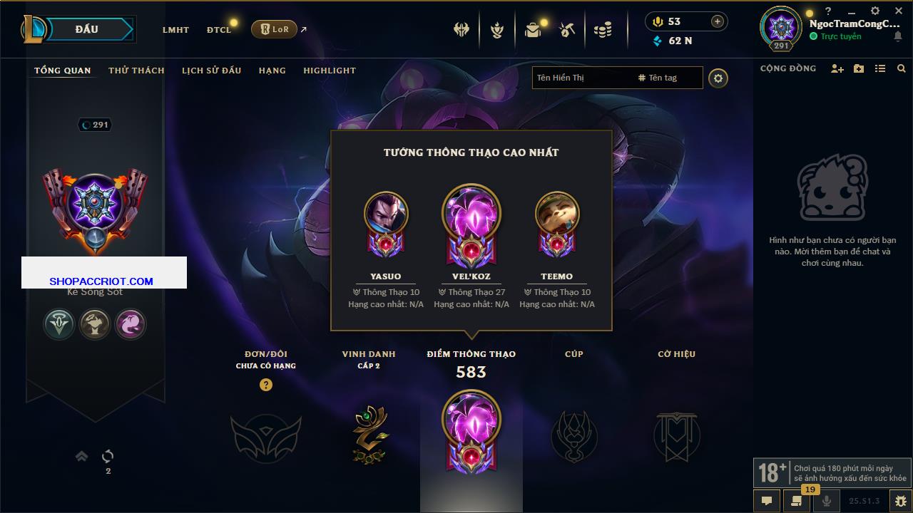 Acc Liên Minh Huyền Thoại/Đấu Trường Chân lý mã số 6484