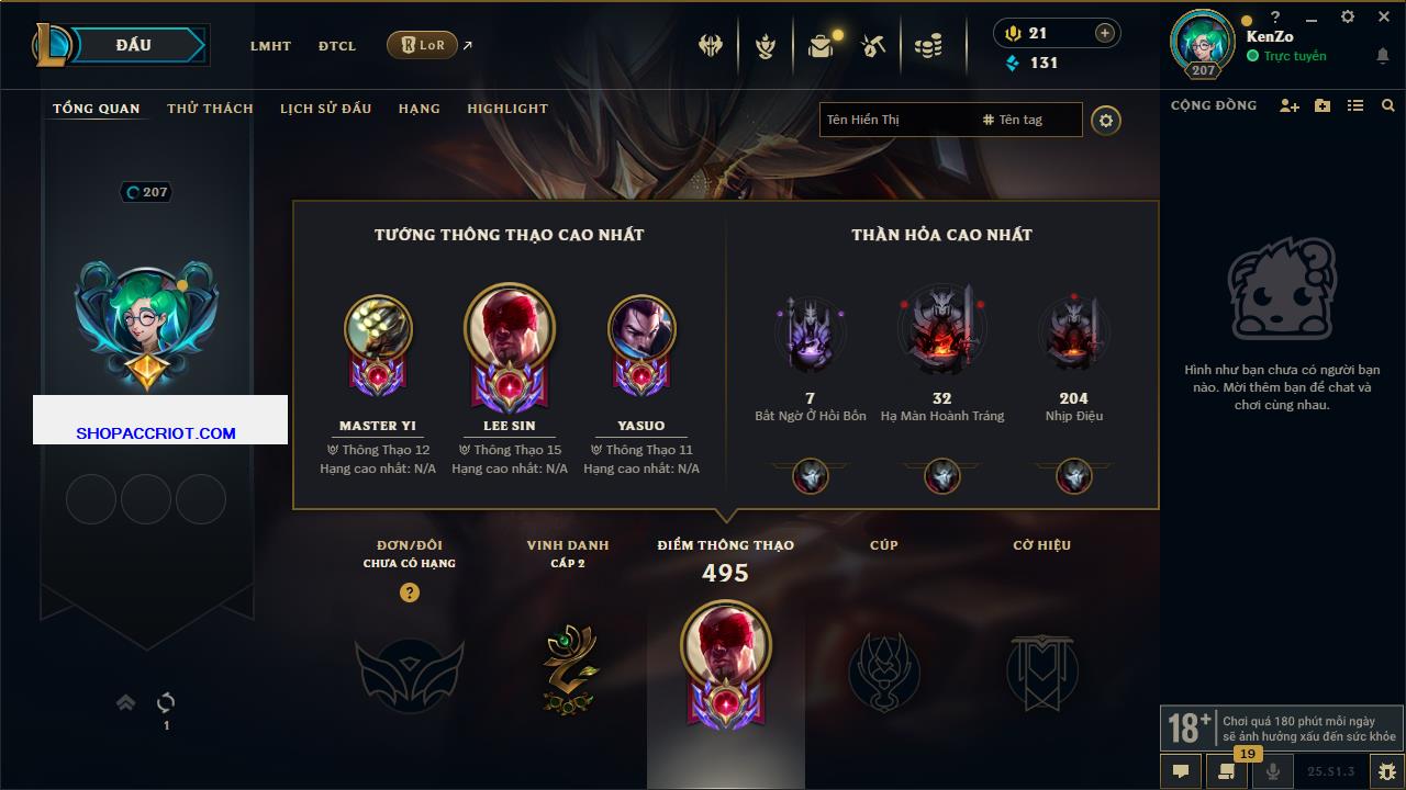 Acc Liên Minh Huyền Thoại/Đấu Trường Chân lý mã số 6486