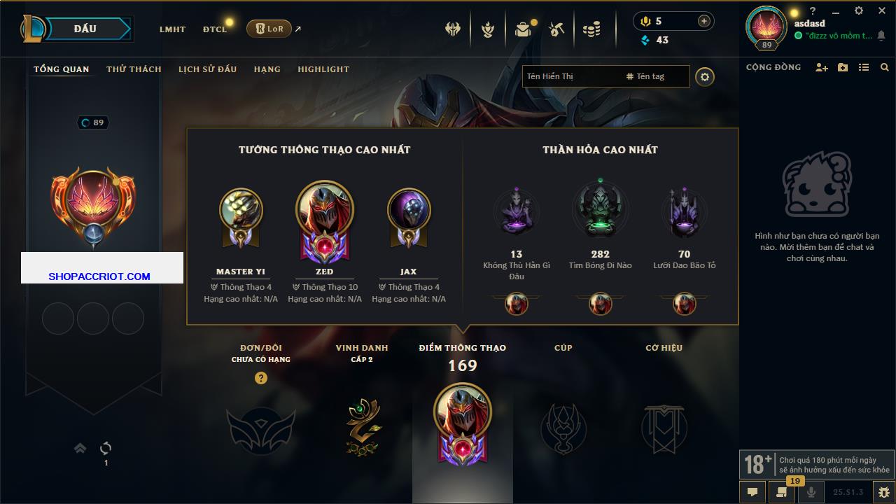 Acc Liên Minh Huyền Thoại/Đấu Trường Chân lý mã số 6503