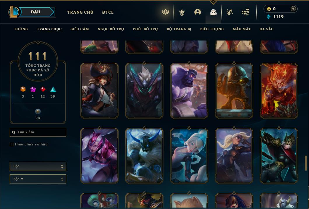 Acc Liên Minh Huyền Thoại/Đấu Trường Chân lý mã số 6510