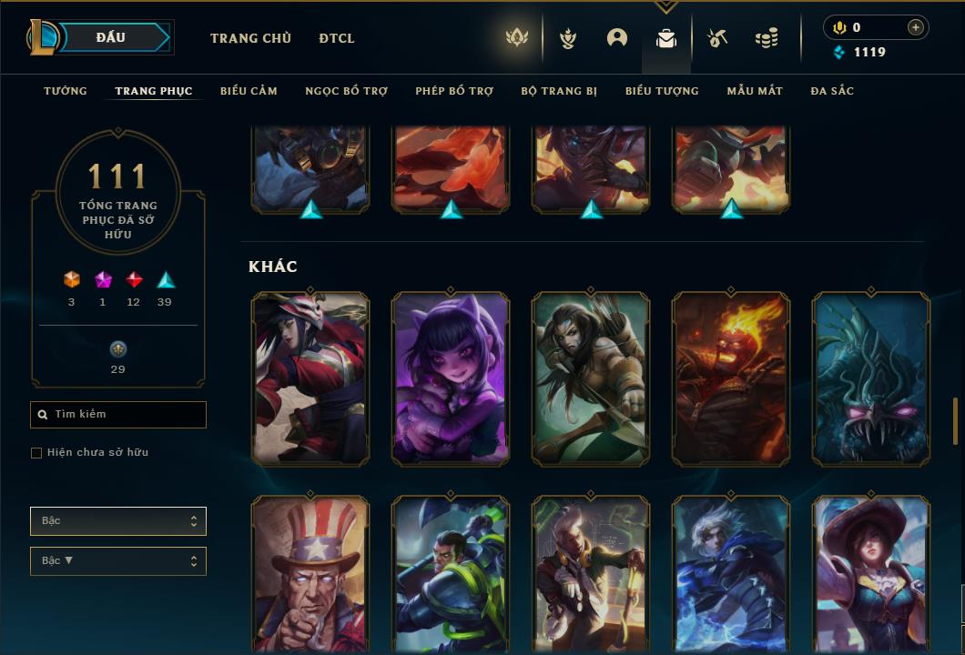 Acc Liên Minh Huyền Thoại/Đấu Trường Chân lý mã số 6510