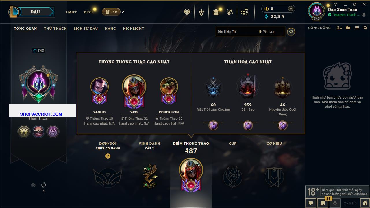 Acc Liên Minh Huyền Thoại/Đấu Trường Chân lý mã số 6524