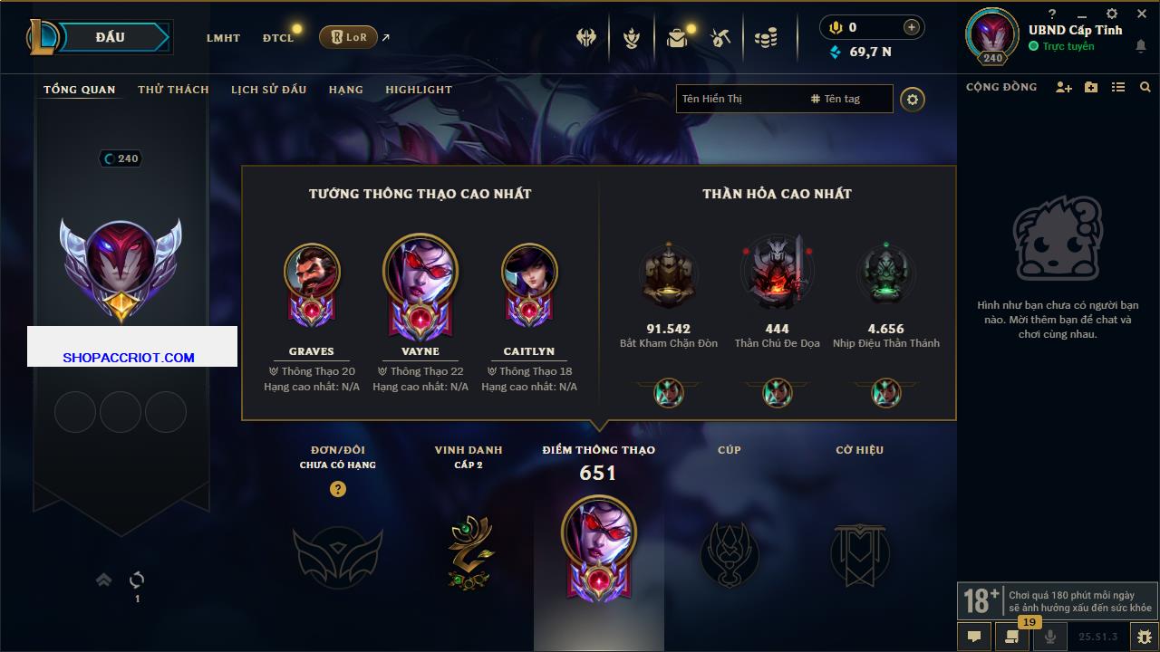 Acc Liên Minh Huyền Thoại/Đấu Trường Chân lý mã số 6528