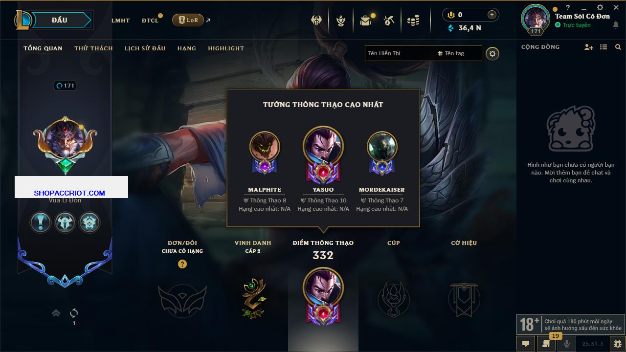 Acc Liên Minh Huyền Thoại/Đấu Trường Chân lý mã số 6542