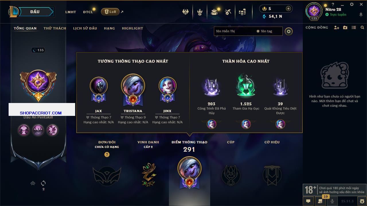 Acc Liên Minh Huyền Thoại/Đấu Trường Chân lý mã số 6567