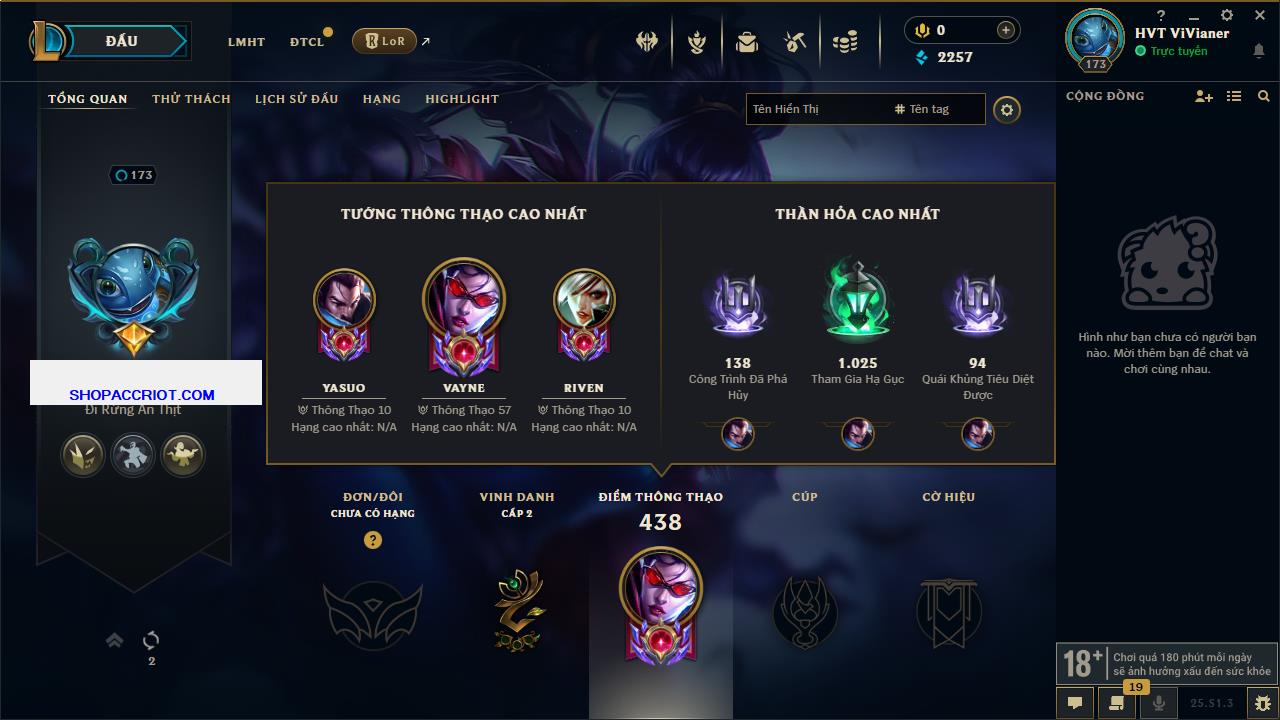 Acc Liên Minh Huyền Thoại/Đấu Trường Chân lý mã số 6568