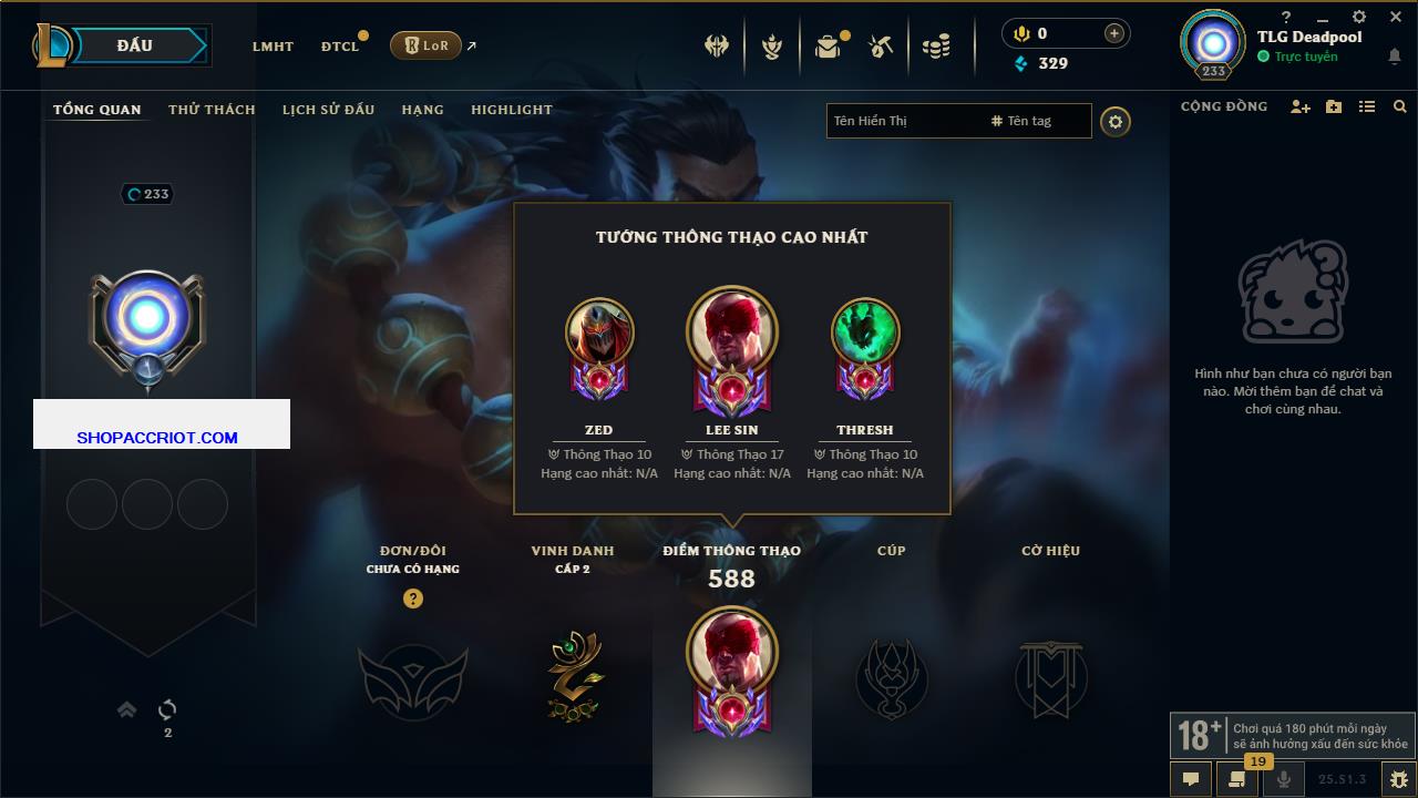 Acc Liên Minh Huyền Thoại/Đấu Trường Chân lý mã số 6579