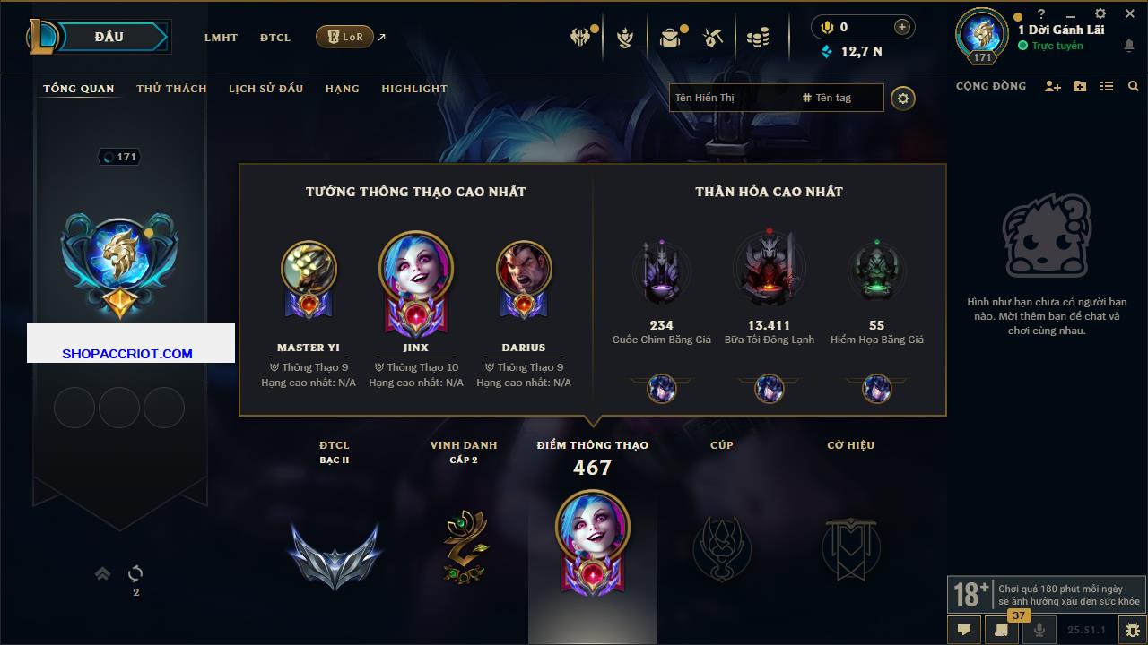 Acc Liên Minh Huyền Thoại/Đấu Trường Chân lý mã số 6583