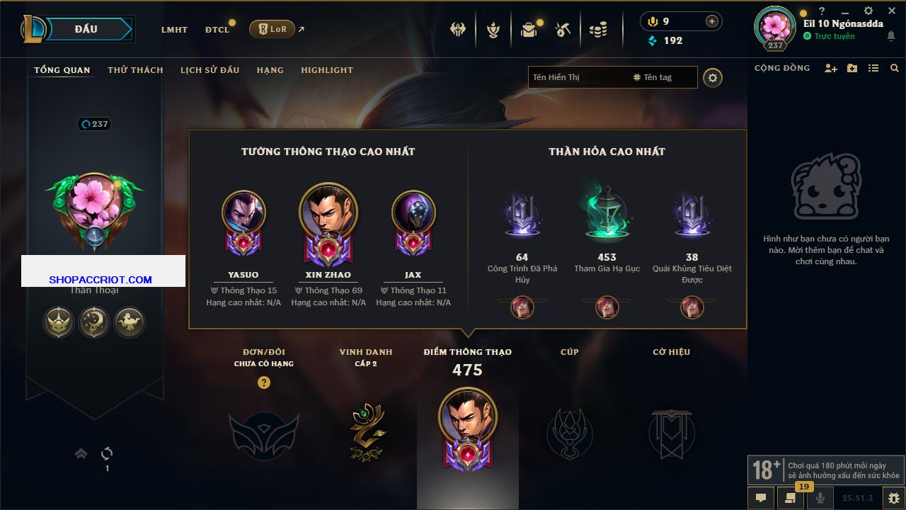 Acc Liên Minh Huyền Thoại/Đấu Trường Chân lý mã số 6593