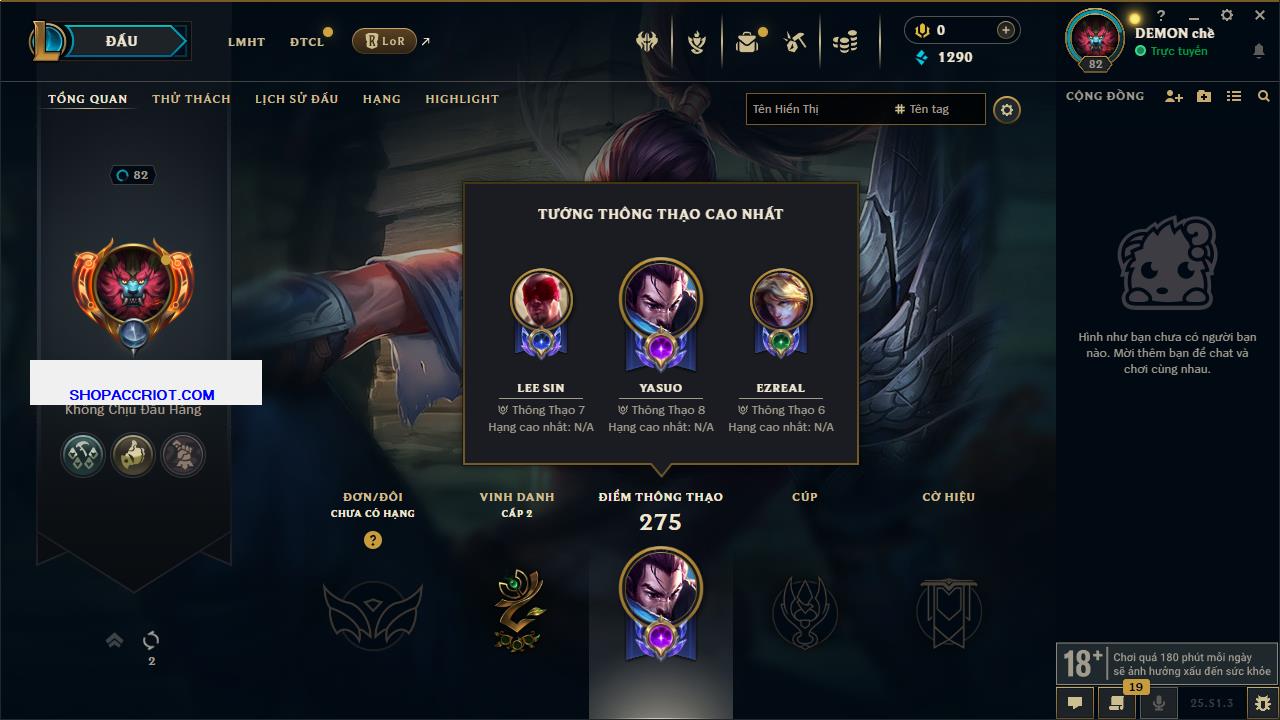 Acc Liên Minh Huyền Thoại/Đấu Trường Chân lý mã số 6621