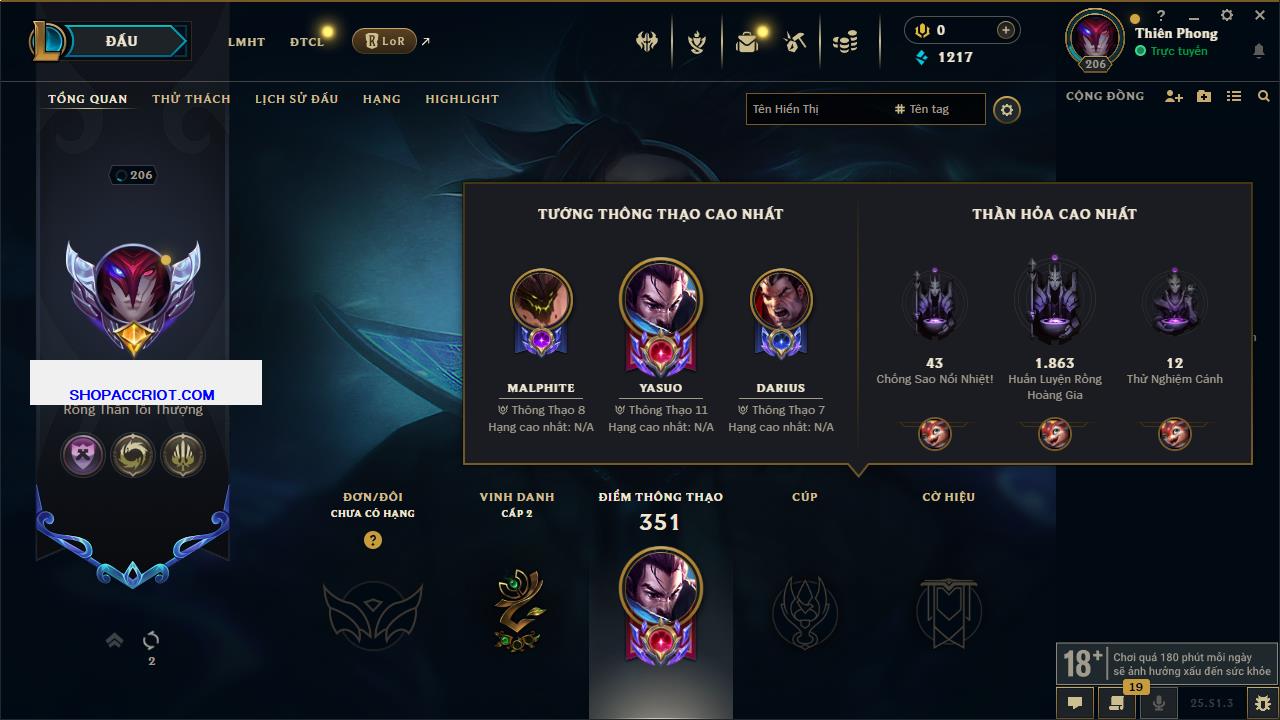 Acc Liên Minh Huyền Thoại/Đấu Trường Chân lý mã số 6624