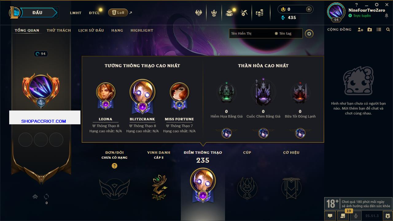 Acc Liên Minh Huyền Thoại/Đấu Trường Chân lý mã số 6632