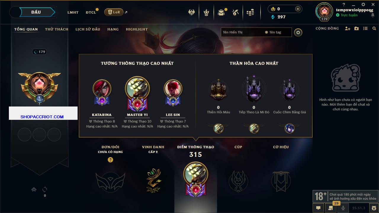 Acc Liên Minh Huyền Thoại/Đấu Trường Chân lý mã số 6643