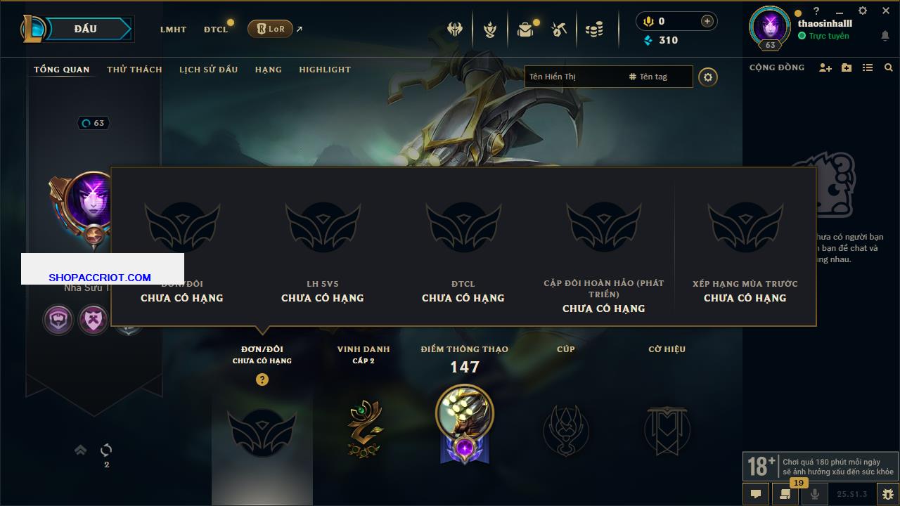 Acc Liên Minh Huyền Thoại/Đấu Trường Chân lý mã số 6678