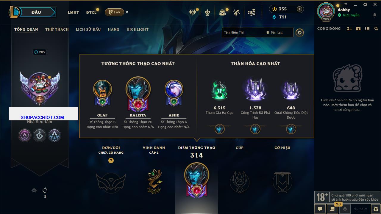 Acc Liên Minh Huyền Thoại/Đấu Trường Chân lý mã số 6792