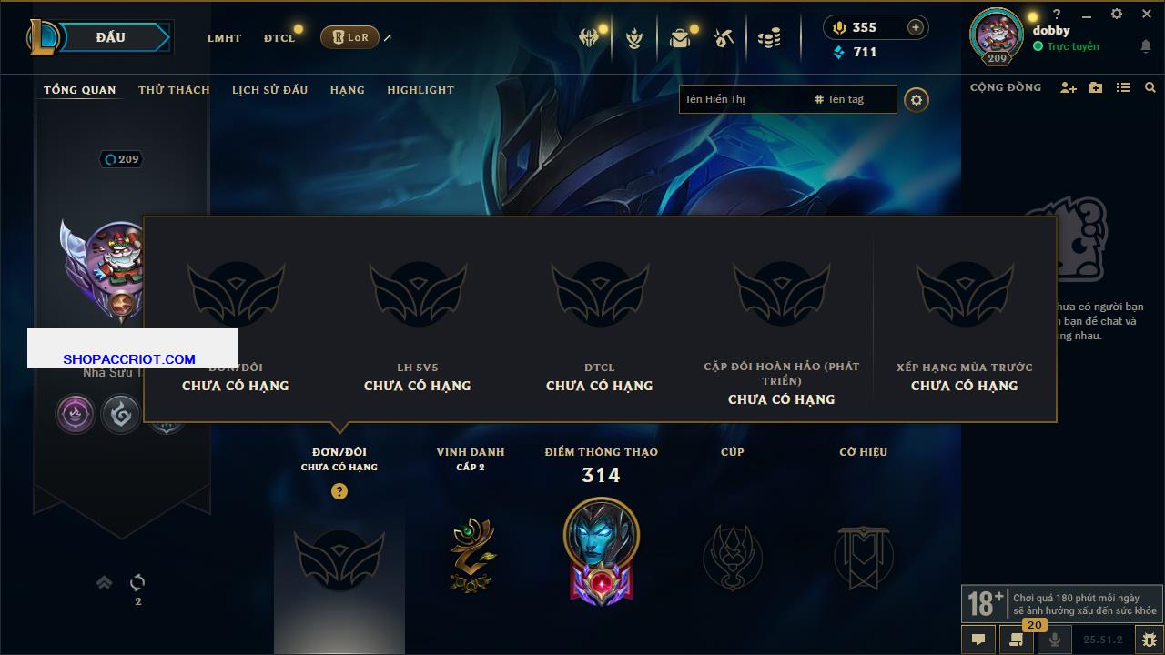 Acc Liên Minh Huyền Thoại/Đấu Trường Chân lý mã số 6792