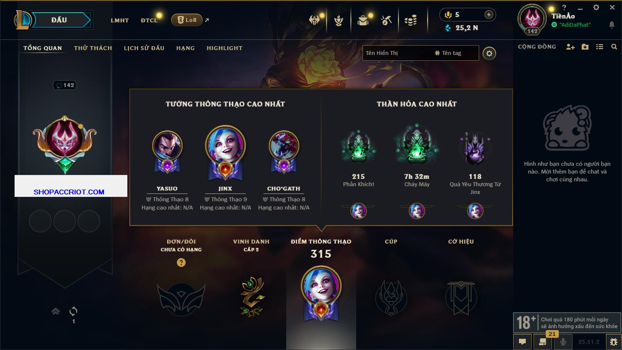 Acc Liên Minh Huyền Thoại/Đấu Trường Chân lý mã số 6795