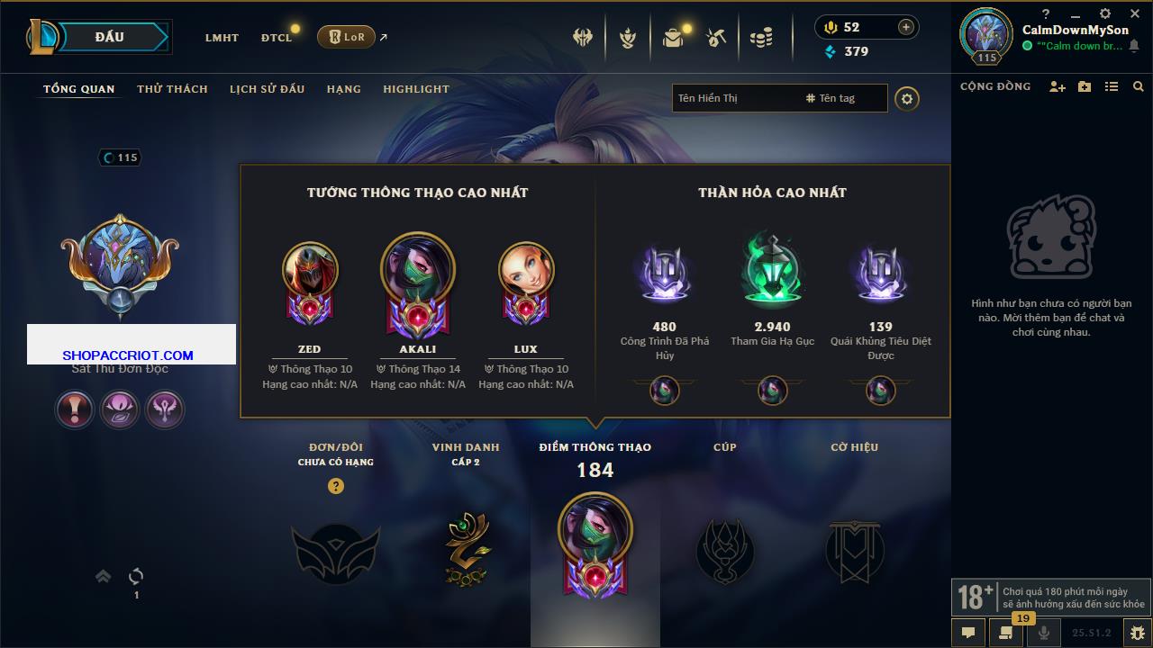 Acc Liên Minh Huyền Thoại/Đấu Trường Chân lý mã số 6797