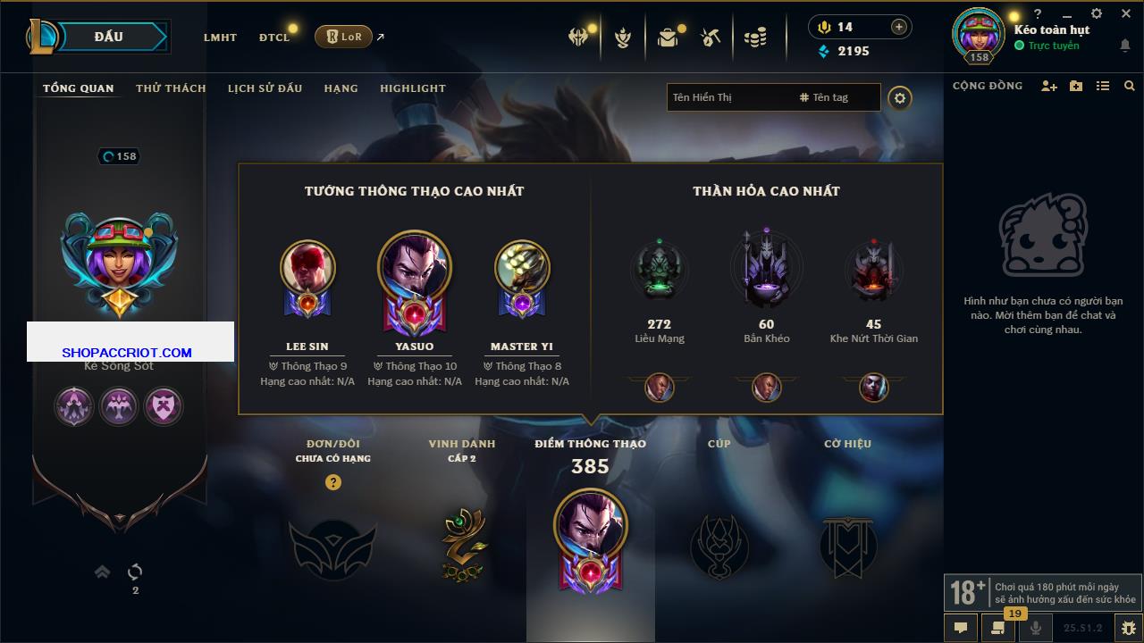 Acc Liên Minh Huyền Thoại/Đấu Trường Chân lý mã số 6804