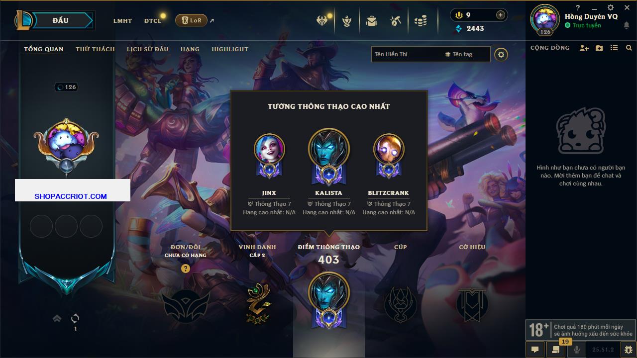 Acc Liên Minh Huyền Thoại/Đấu Trường Chân lý mã số 6808