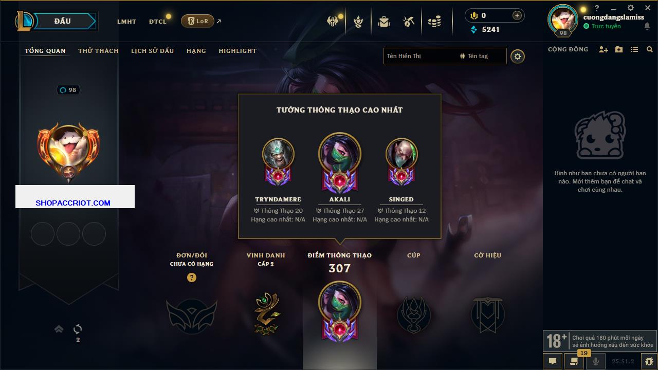 Acc Liên Minh Huyền Thoại/Đấu Trường Chân lý mã số 6813