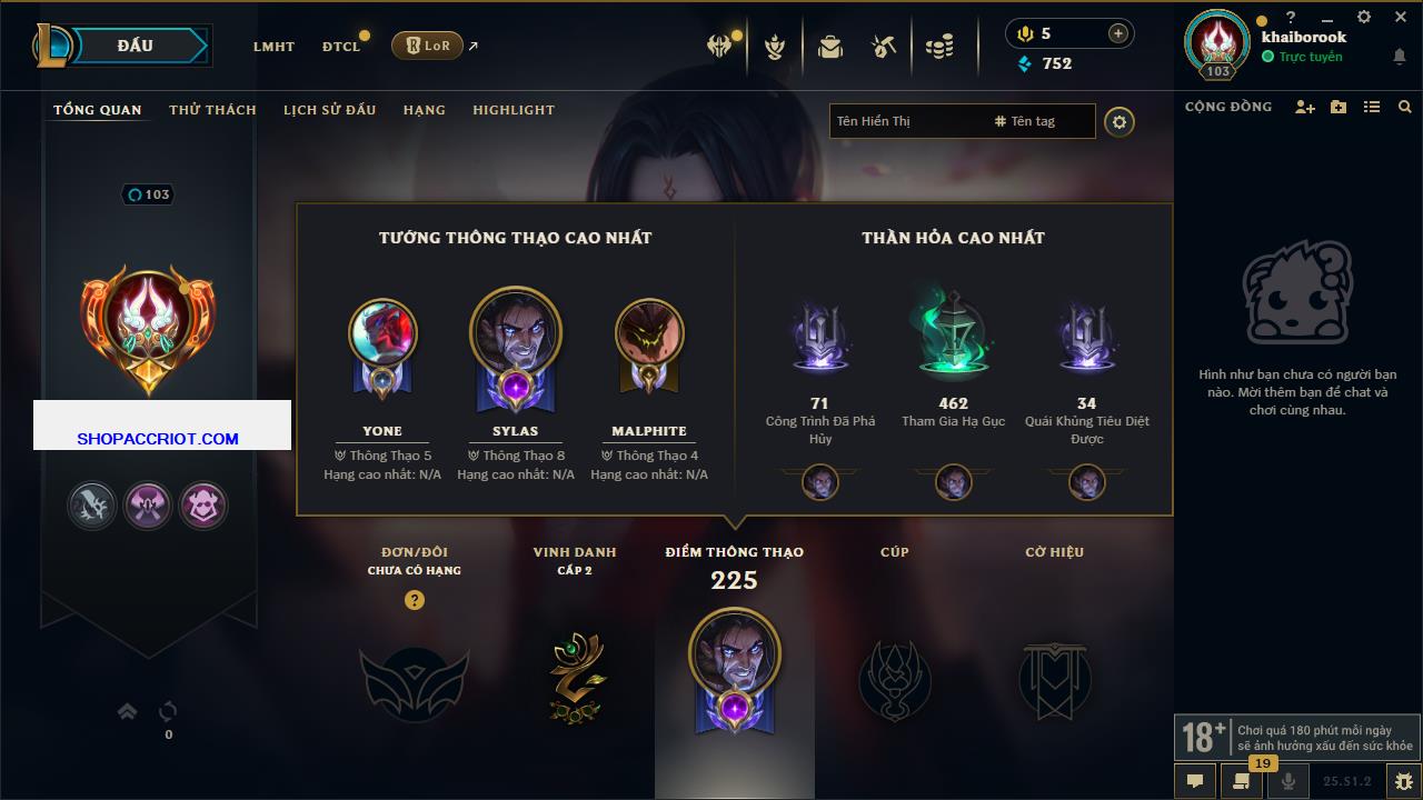 Acc Liên Minh Huyền Thoại/Đấu Trường Chân lý mã số 6815