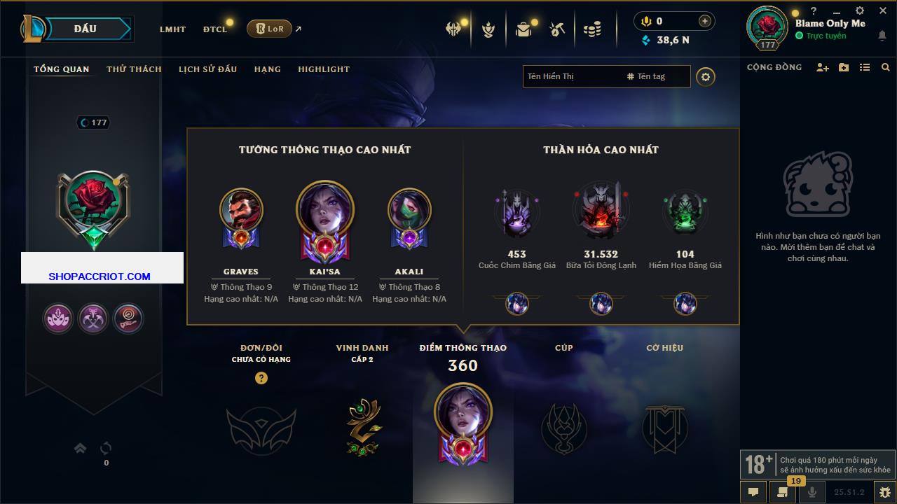 Acc Liên Minh Huyền Thoại/Đấu Trường Chân lý mã số 6819