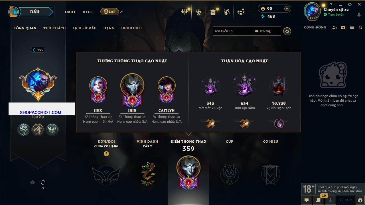 Acc Liên Minh Huyền Thoại/Đấu Trường Chân lý mã số 6825