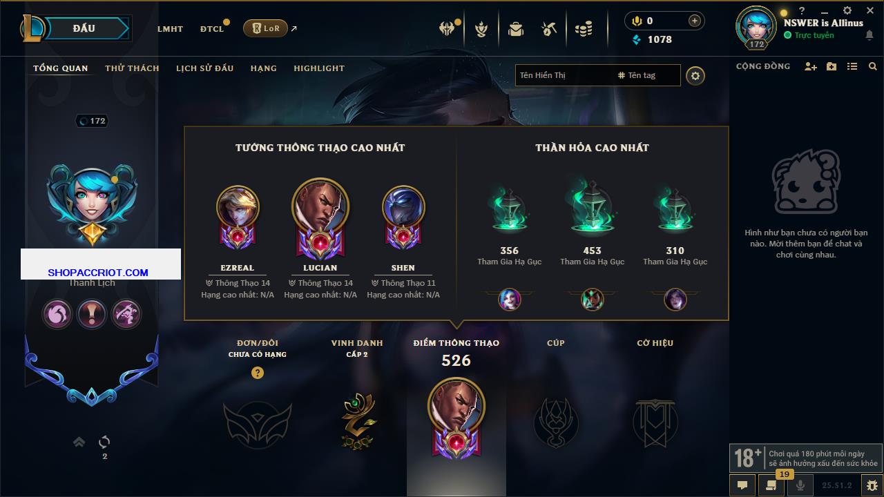 Acc Liên Minh Huyền Thoại/Đấu Trường Chân lý mã số 6832