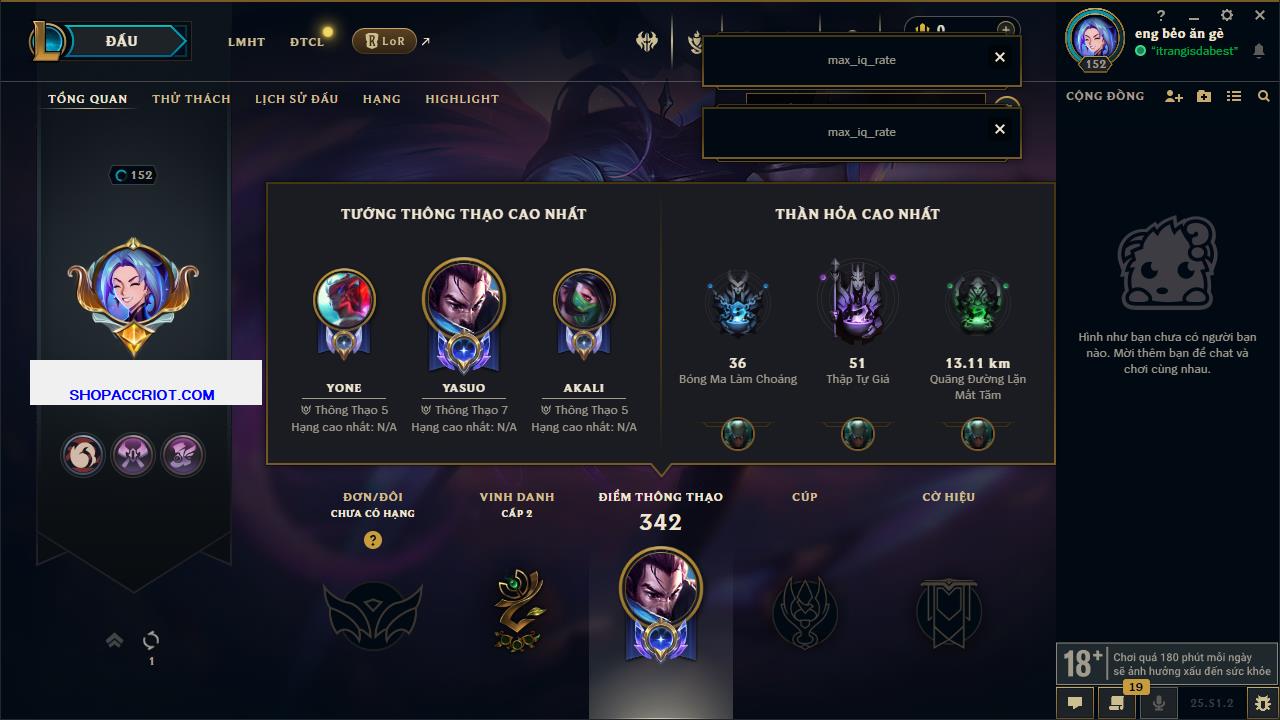 Acc Liên Minh Huyền Thoại/Đấu Trường Chân lý mã số 6835